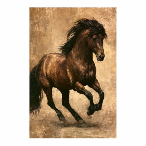 Tableau Décoration Appartement avec cheval galopant multicolore pour un salon moderne