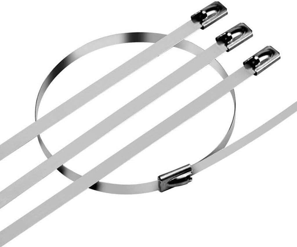 Bridas metálicas de Acero Inoxidable, Bridas for Cables de Acero Inoxidable 304, 7,9 mm x (150-600), Paquete 100(7.9mmx450mm)