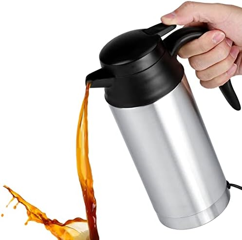 Car Electric Kettle,12V 750ml Stainless Steel Electric Kettle,Car Heating Cup Coffee Mug Travel Mug,Water Milk Heating Kettle for Camping