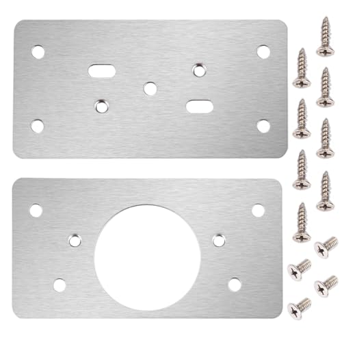Repuesto de reparación de bisagras, placas de fijación de placa de reparación de acero inoxidable, kit de soportes resistentes a la corrosión con tornillos para bisagras y puertas
