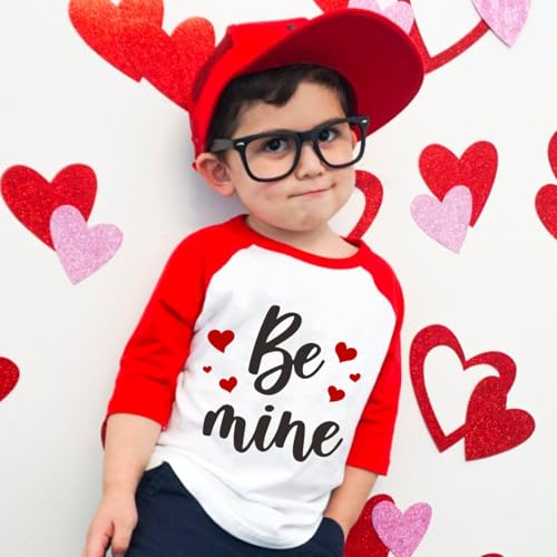 Kids Valentines Shirt Boys Girls Valentine's ABC I Love U Heart Heart XO XO Graphic Tees Raglan Toddler Long Sleeve Tops3