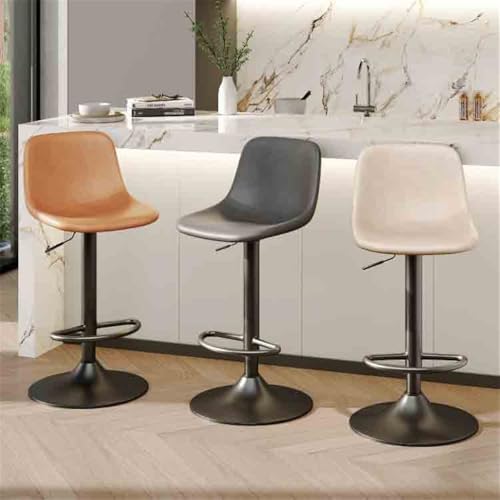 Tabourets de bar pivotants blancs avec chaise relevable et dossier îlot - 6