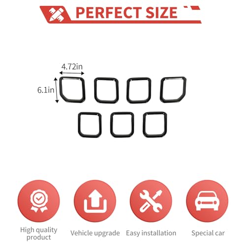 Image of Grill Inserts Grille Guards Trim Exterior Accessories Compatible with Jeep Compass 2021+ Trailhawk /Limited /Latitude /Altitude /Sport(Black)