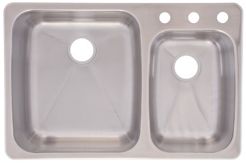 Franke C2233R/9 Stainless Steel 33 1/4x 22in. Dualmount Double Bowl Sink