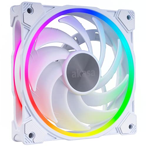 Akasa SOHO AR Dawn Edition | Ventola RGB indirizzabile da 120 mm | Ventola di raffreddamento per PC PWM | Sincronizzazione scheda madre 5V | AK-FN108-WH