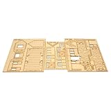 【Dimensions détaillées】 : La maison assemblée mesure 13 cm x 7 cm x 10 cm (5,12 po x 2,76 po x 3,94 po), l'auvent de la station mesure 9,5 cm x 7 cm x 6,5 cm (3,74 po x 2,76 po x 2,56 po), la longueur totale est de 22,5 cm (8,86 po).