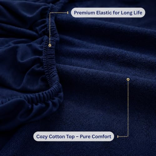 Image of Waterproof Mattress Protector 6x6.5 Feet (72x78) | Elastic Fitted Bedsheet | Soft & Durable Gadda Cover Dustproof By Bharat Griha BG16