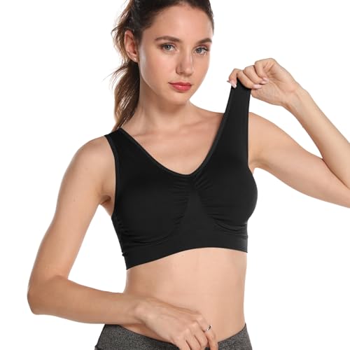 Image of Onory 3 Pack Sports Bras for Women Wirefree Padded Workout Yoga Gym Fitness Bra Medium Support