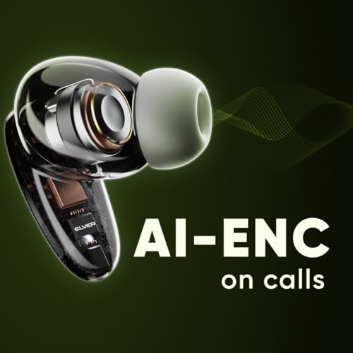 Image of Elver Buds Neo True Wireless Earbuds with ENC, Upto 40HRS Playback, Bluetooth 5.3, 13mm Dynamic Drivers, IPX4 Water Resistant