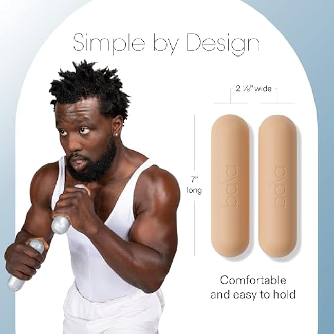 Bala Bars Dumbbell Set for Women & Men - Set of 2 Bars Designed for Walking, Strength Training, HIIT, Boxing & Aerobics - Hand Weights for Working Out at Home