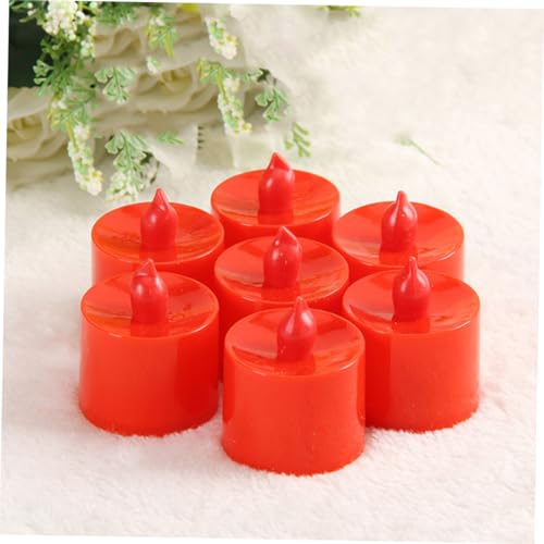 Velas LED sin llama rojas pequeñas con luces parpadeantes para Halloween 4