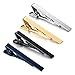 Sonew Men's Tie, 4Pcs Copper Tie Clips in Gold, Silver, Black, Navy, Fashionable Set With Box and Cloth, Ideal Party, Wedding