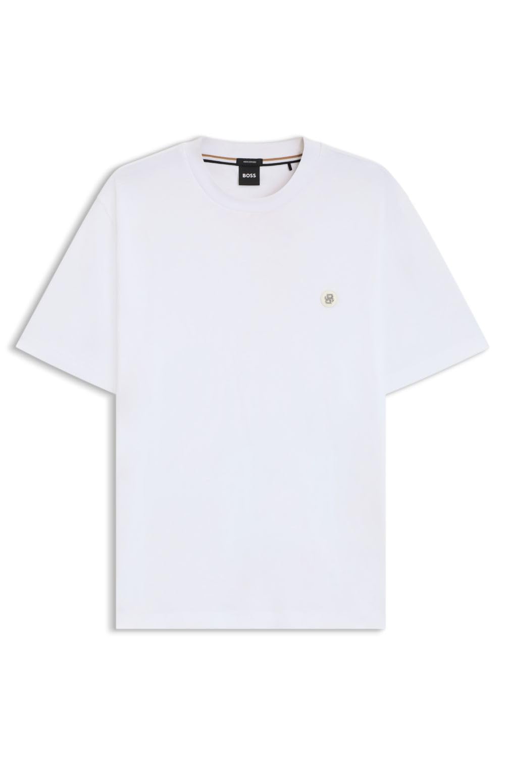 T-shirt bawełniany męski gładki biały BOSS