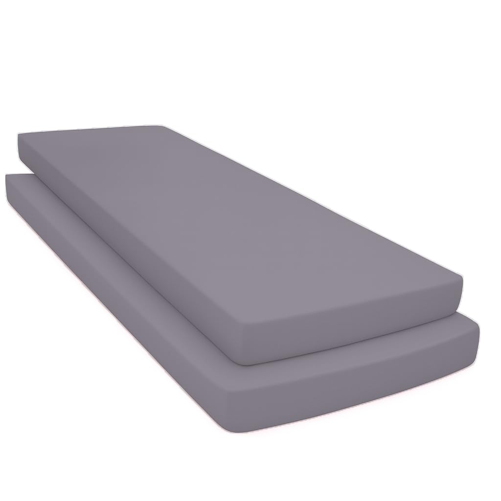 Crazypriceuk Pack of 2 Cot Bed Fitted Sheets 70 x 140cm + 15cm Deep Soft Polycotton Blend Cotton and Polyester Machine Washable Fits Toddler Cot Beds Comfortable and Easy Care (Grey)