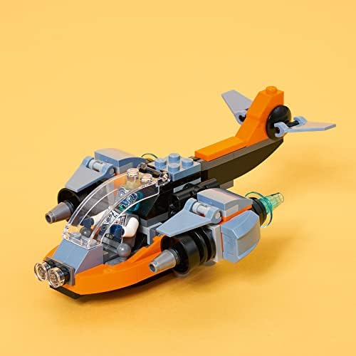LEGO 31111 Creator 3 in 1 Cyber Drone Space Toys, Building Set with Cyber Mech and Scooter, Gifts for 6 Plus Year Old Boys and Girls