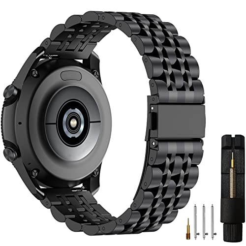 EZMVZKU 22mm Bands Compatible with Galaxy Watch 3 45mm/Gear S3, Quickfit Stainless Steel Metal Straps for Garmin Venu 3/2/Forerunner 265/745/Amazfit GTR4/3/2/huawei watch GT4/4 pro
