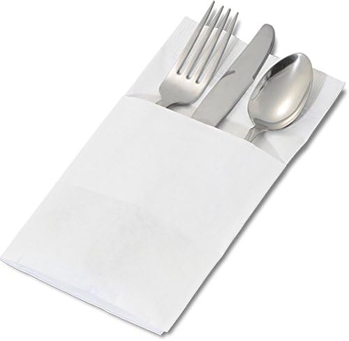 DX6999PF0202 Paper Solid Color Recycled 2 Ply Pocketfold Napkin with 1/2 Fold,, 17" Length, 17" Width, 9.75" Height, White (Pack of1200)