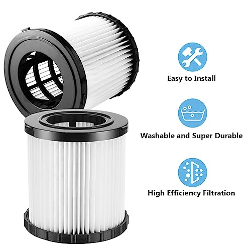MZY LLC 4 Pack DCV5801H HEPA Vacuum Filter Replacement for DEWALT DCV580 DCV581H DCV5801H 20V MAX Wet/Dry Vacuum, Washable & Reusable by MZY LLC - Used condition - Image 6