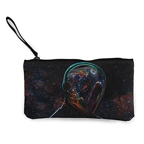 Moneda de lona, bolso abstracto extranjero con cremallera, bolsa de cosméticos de viaje multifunción, bolsa de maquillaje para teléfono móvil, paquete de lápices con asa