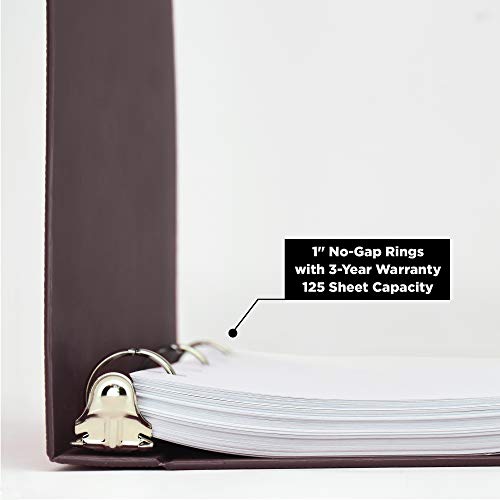 Carstens 1- Inch Heavy Duty 3-Ring Binder - Side Opening, Plum #TOP1