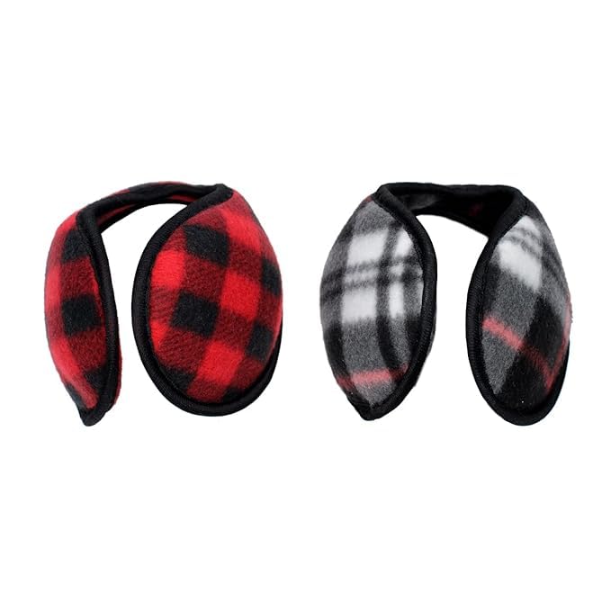 Fleece Ear Muffs Winter Ear Warmers Cozy and Foldable for Men and Women Ultra Soft and Warm Ear Protection Accessory (Multicolor)-2Pcs-image-39