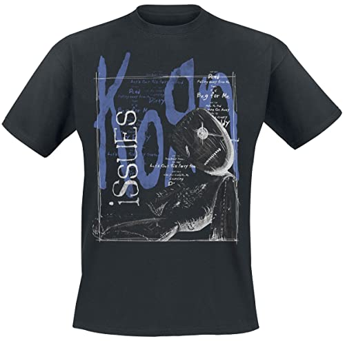 Korn Issues Tracklist in a Box Hombre Camiseta Negro M 100% algodón Vorne Bedruckt Regular