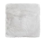 -LUXOR- living Sitzkissen Coste - Kunstfell Stuhlauflage als Deko Wohnzimmer oder Stuhlkissen - gemütliches Sitzkissen Stuhl Dekokissen 40 x 40 cm eckig Grau 4er Set