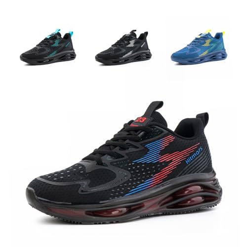 Hitmars Trainers Men Running Shoes Gym Trainers for Men Sports Shoes Training Walking Sneakers Breathable Lightweight Black Red Size 9 Hitmars Trainers Men Running Shoes Gym Trainers for Men Sports Shoes Training Walking Sneakers Breathable Lightweight Black Red Size 9