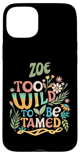 ZOE Name Cute Retro Girls Wildflower ZOE Name スマホケース iPhone 15 Plus 用