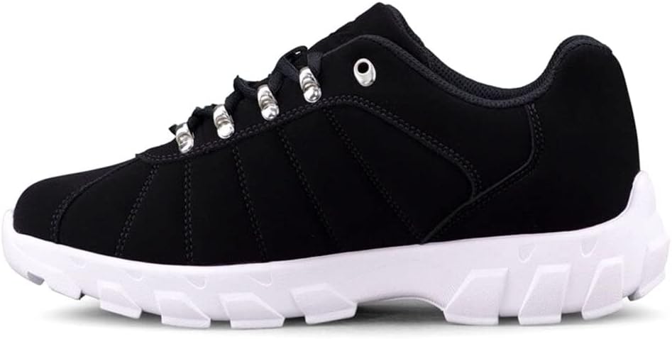 Lugz Men's Compass Sneaker, Black/White/Silver, 11.5