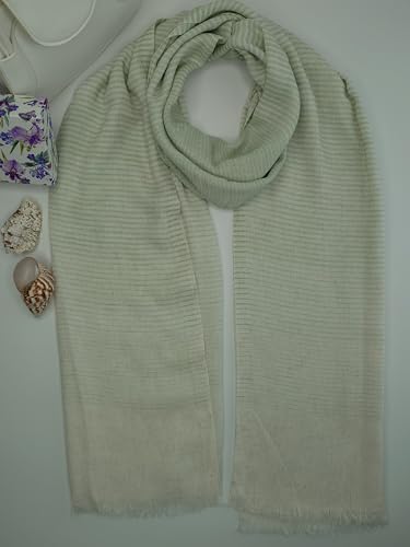 MutluHan Turkish Shawl - 100% Organic Cotton Stripes | Mint Green | Luxurious and Comfortable Women’s Shawl, Perfect for Gifts and Special Occasions, Suitable for Daily, Evening and Office Wear3