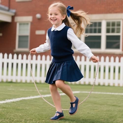 Image of Flaryzone Toddler Little Girl Mary Jane School Uniform Oxfords Flat Dress Shoes