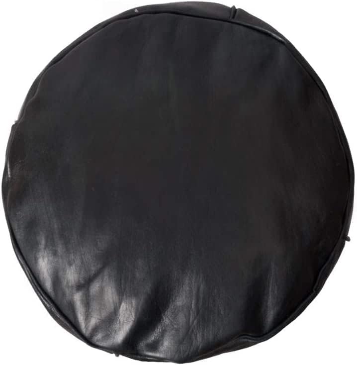 Miniatura 2 de Puf de cuero genuino bronceado sin relleno  Reposapiés otomano marroquí, funda reposapiés  Puf otomano súper suave hecho a mano viene en 18 x 16