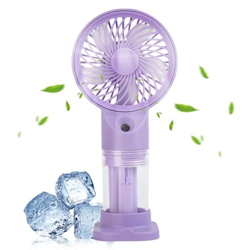 Ventilador de agua – Ventilador de mano recargable, enfriador de aire plegable de 3 velocidades de refrigeración para viajes al aire libre, relajación, camping, hogar, compras, verano, playa, gimnasio