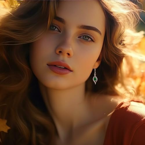 Starchenie Infinity Dangle Drop Earrings 925 Sterling Silver Oval Birthstones Leverback Earrings Jewelry Gift for Women3