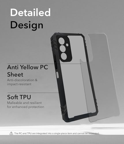 Image of Jkobi Back Cover Case for Samsung Galaxy A16 5G (Ultimate Shockproof Bumpers | Anti Yellow | Rugged Armor | Hybrid PC | Black)