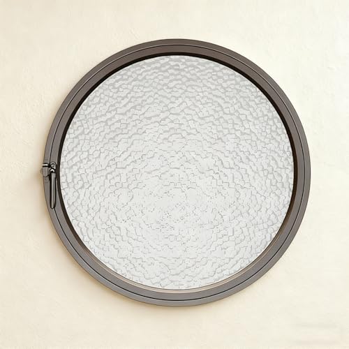 Finestra Rotonda A Giroletto,Finestra Seminterrato,oblò Rotondo,Finestre Di Ventilazione Girevoli A 360°,Per Bagno,Camera Da Letto,Soggiorno(Black2,80cm/31.5in)