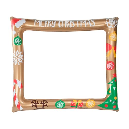 Heveer Moldura de fotos insuflável de Natal moldura de fotos Selfie Photo Booth Props decoração de festa Atrezzo para o Natal 78 x 65 cm
