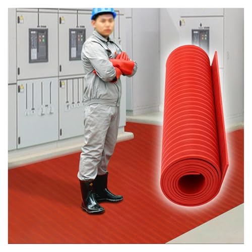 Thick Rubber Mats Heavy Duty Insulated, High Voltage Insulating Conductor Switchboard Pad Electric Shock Protection, Power Supply Station Insulative Dielectric Floor Mat(LxWxT 3' x 3 1/4' x 1/4