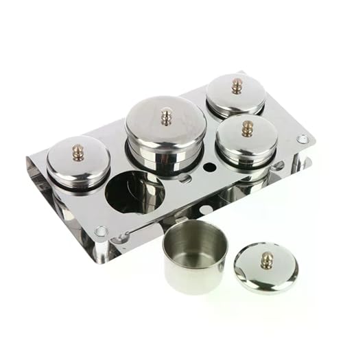 Set de 3 recipientes de acero inoxidable para manicura miniatura 5