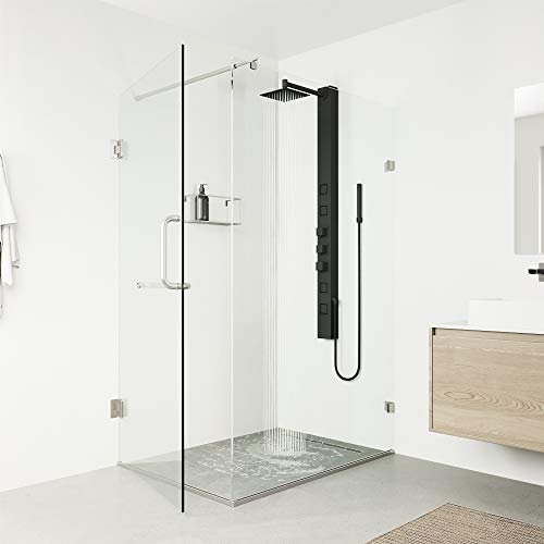 Vigo Vg08017Mb Sutton 19.81" L -4.0" W -58.06" H Shower Massage Panel 4 -Jet High Pressure Shower System With Control Type, Brass Hardware In Matte Black Finish #TOP3
