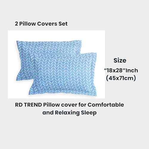 Image of RD TREND 360 Fitted Bedsheets King Size 78x72x8 Inch, Elastic Bedsheets for King Size Bed with 2 Pillow Covers-18x28 Inch (Blue Solid)