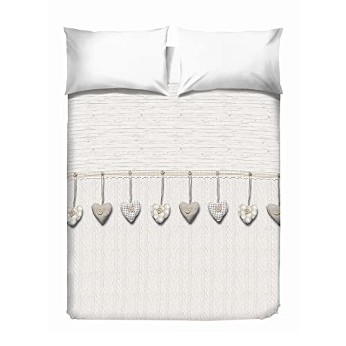 PENSIERI DELICATI Telo Copriletto Matrimoniale 260 x 280 cm, Telo Singolo 100% Cotone Pique, Ideale Come Telo Arredo, Coperta Salva Letto 2 Piazze, Fantasia Cuore Appeso Beige, 100% Made in Italy PENSIERI DELICATI Telo Copriletto Matrimoniale 260 x 280 cm, Telo Singolo 100% Cotone Pique, Ideale Come Telo Arredo, Coperta Salva Letto 2 Piazze, Fantasia Cuore Appeso Beige, 100% Made in Italy