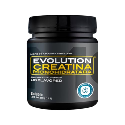 EVOLUTION, Monohidrato de Creatina, Suplemento Alimenticio, Creatina Monohidratada, Sugar Free, Pre...