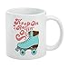 Roller Skates Derby Keep On Rolling Skating Ceramic Coffee Mug, Novelty Gift Mugs for Coffee, Tea and Hot Drinks, 11oz, White