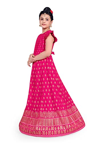 Image of Jwalin Girls Maxi Dress (JWGDRS00049 PNK 40 PINK 13 Years-14 Years)