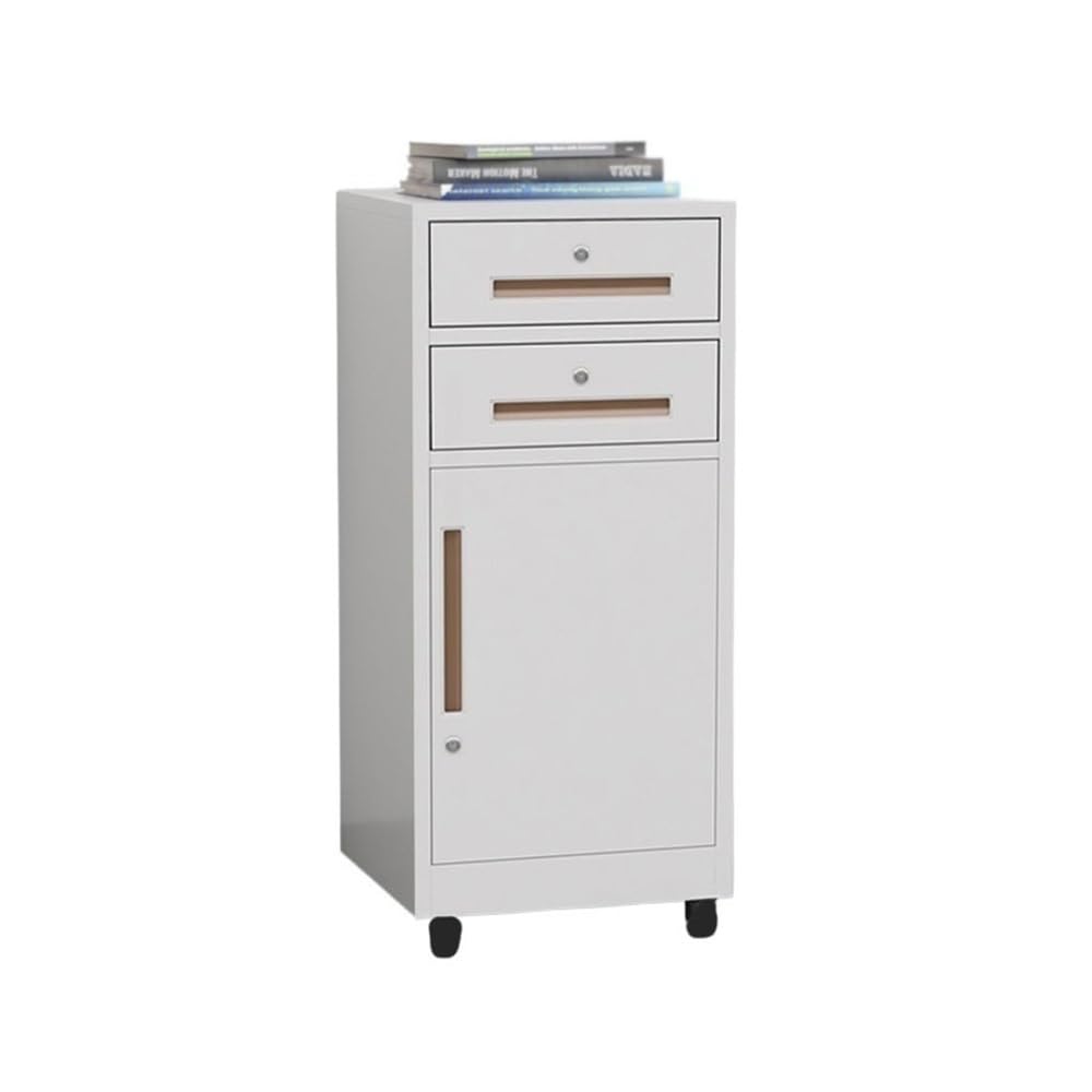Aioneer File Cabinet Multifunctional File And Archive Cabinet Steel Double Drawer Cabinet Balcony Bookcase Storage Cabinet Office Ing Cabinet Filing Cabinet-White
