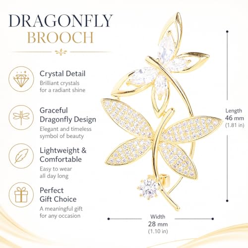 Image of 18K Gold-Plated Animal Brooch for Women Zirconia Pin Birthday Holiday Gift for Girlfriend Mother Wife