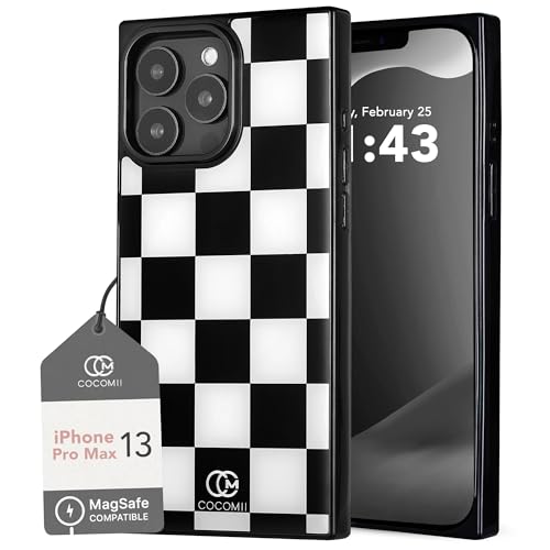 Image of COCOMII Rectangle for iPhone 13 Pro Max Case, Monochrome Checkered