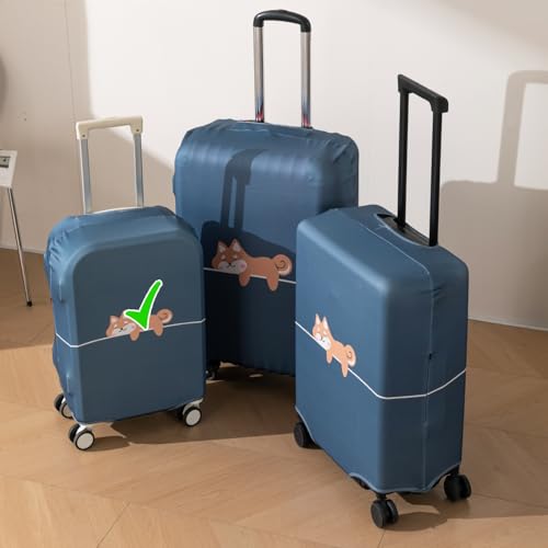 Image of HOKIPO 220gsm Durable and Washable Suitcase Covers for Trolley Suitcase, Small (18-19inch) - Sweet Puppy (AR-6343-D16)